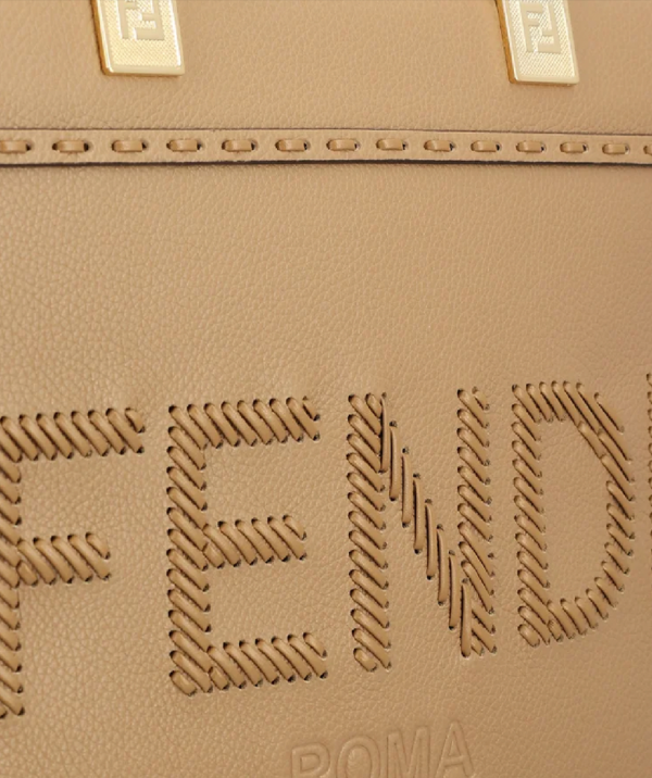 Fendi Sunshine Lace-Up Logo Small Top Handle Bag - Image 4