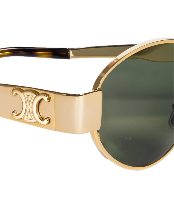 Celine Triomphe Metal 01 Sunglasses in Metal Gold / Green - Image 4