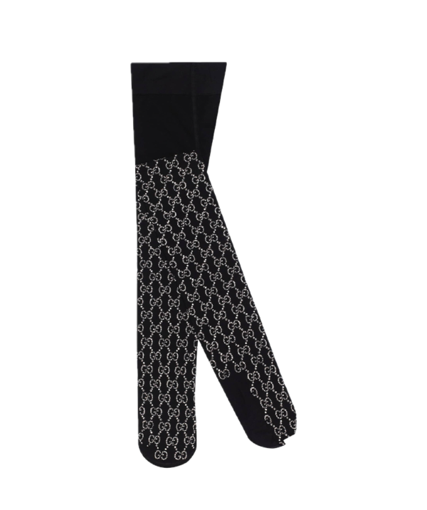 Gucci Embellished Crystal Logo tights - Image 2