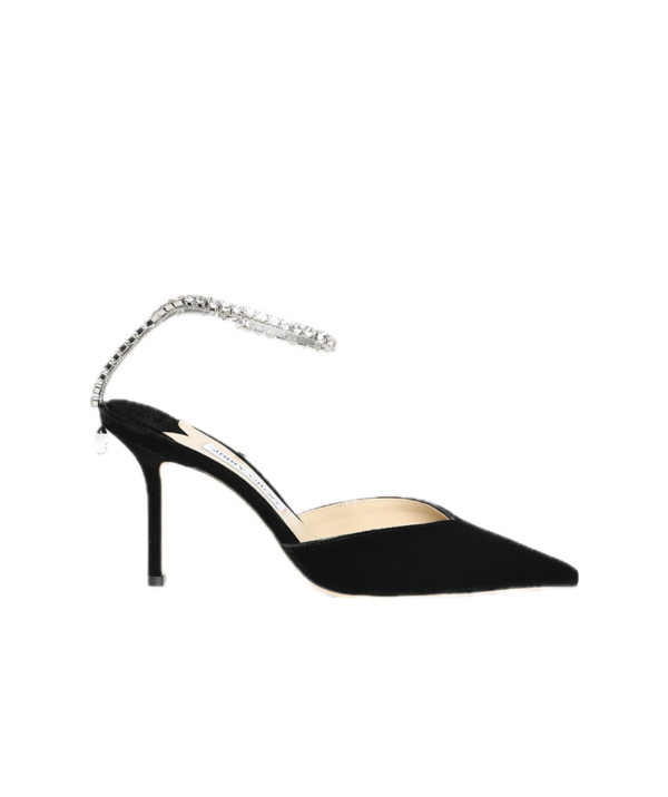 Jimmy Choo Saeda 85 pump black and crystal