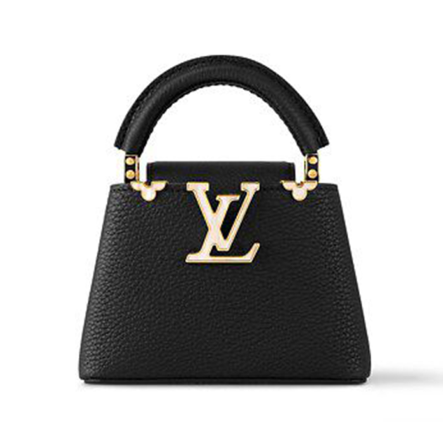 Louis Vuitton Capucines Mini mother-of-pearl monogram flowers with gold-toned hardware bag