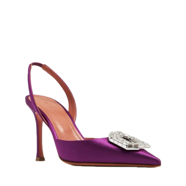 Amina Muaddi  Camelia 95mm crystal-buckle pumps