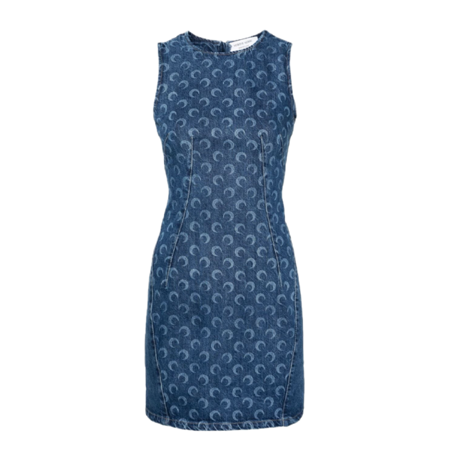 Marine Serre Deadstock denim mini dress