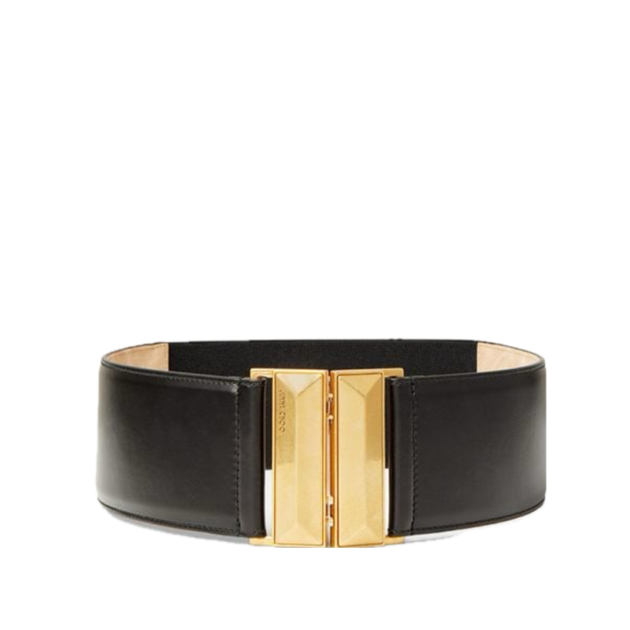 Jimmy Choo Women's Black Diamond Lock Belt