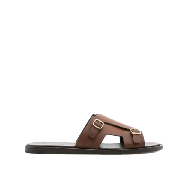 Santoni Double-buckle leather sandals