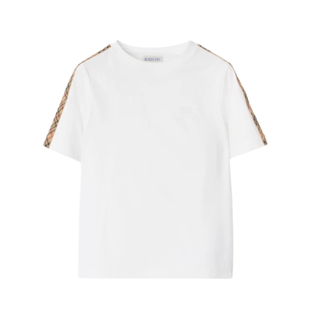 Check Trim Cotton T-shirt