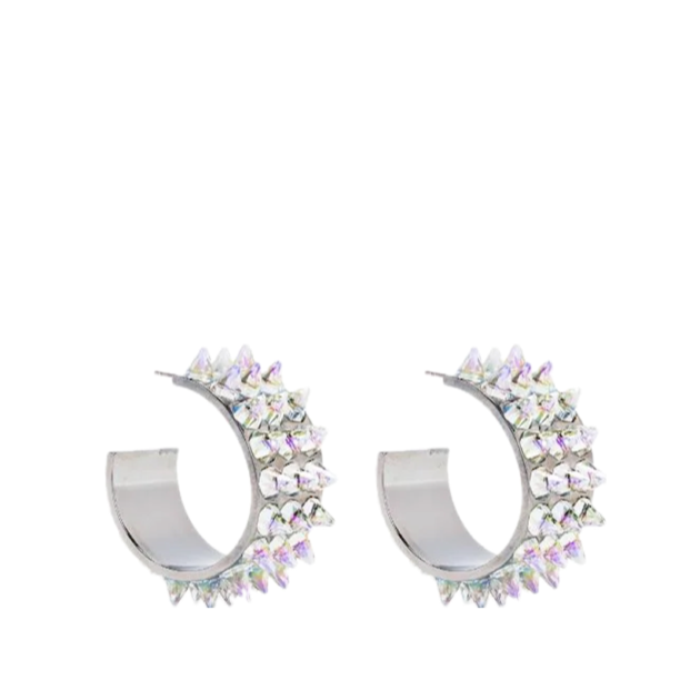 Amina Muaddi Karma crystal-embellished hoop earrings