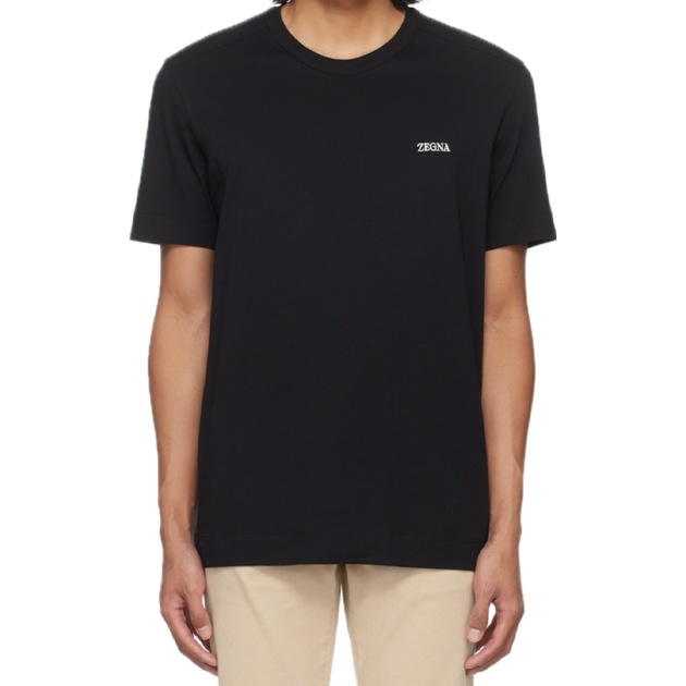 Zegna Black Embroidered T-Shirt