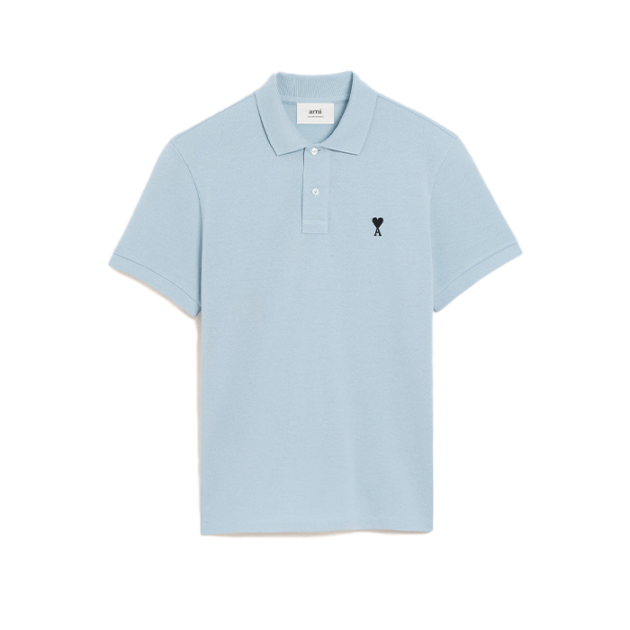 Blue Cotton Contrasted Ami De Coeur Polo Shirt