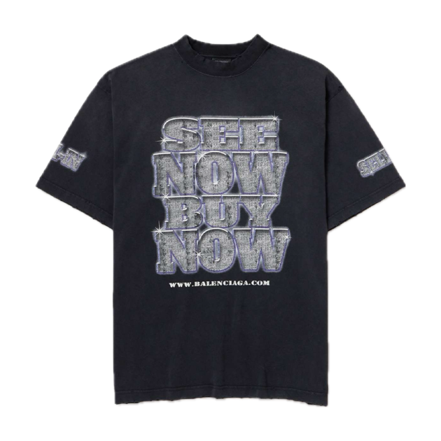 Balenciaga Logo-print Distressed cotton-Jersey T-shirt