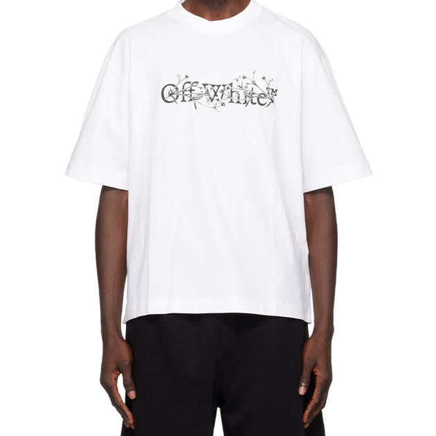 OFF-WHITE White & Black Bookish Flower Skate T-shirt
