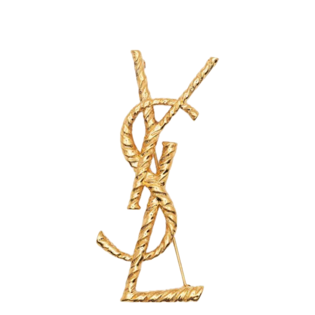 Saint Laurent YSL logo brooch