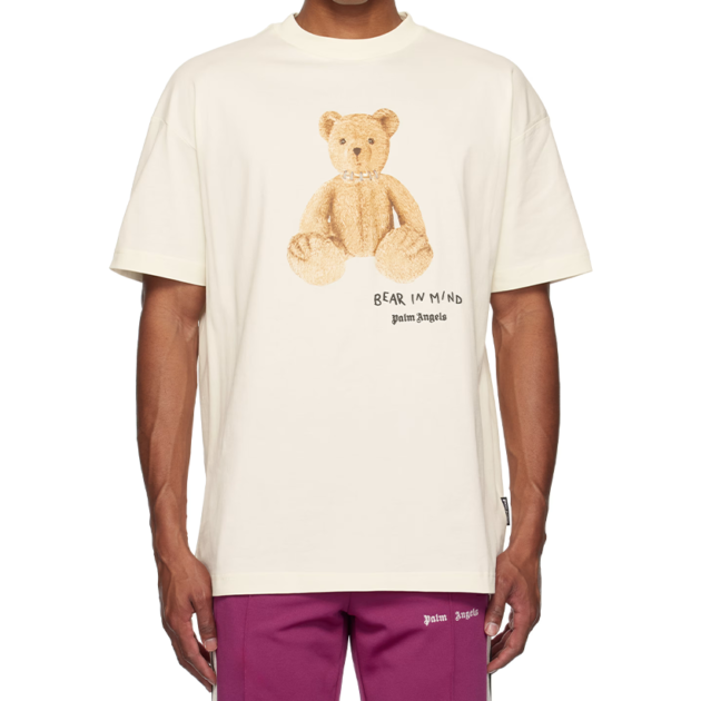 Palm Angels Off-White & Black 'Bear In Mind' T-shirt