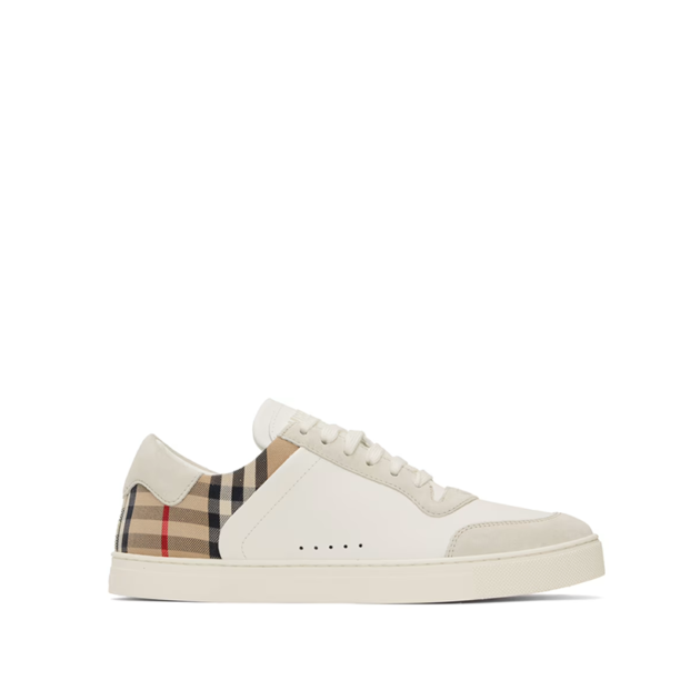 BURBERRY White Check Sneakers