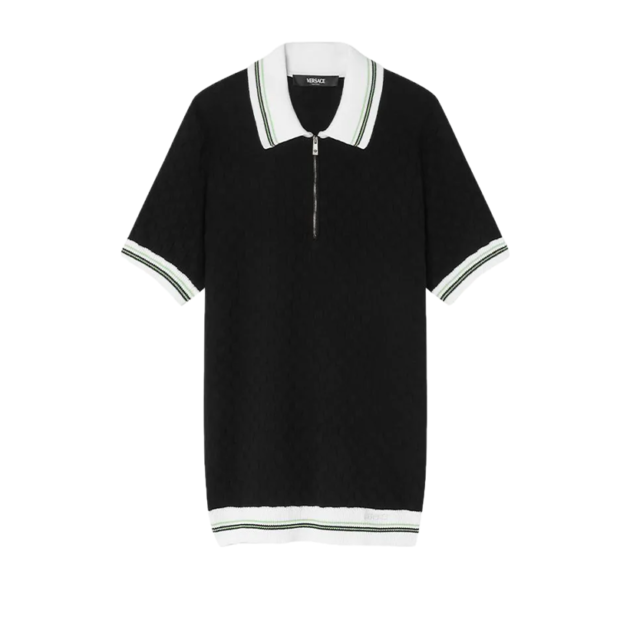 Versace Zip-front knit top