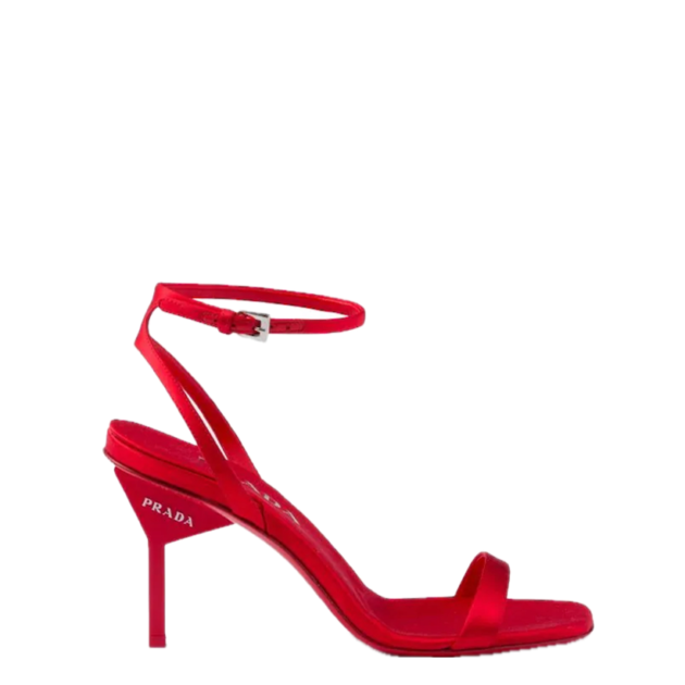 Prada 85mm geometric-heel satin sandals
