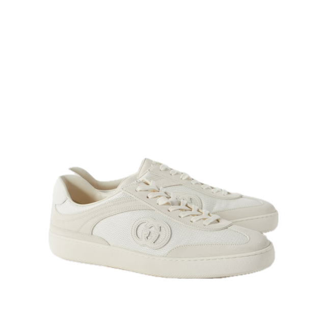 Gucci Leather-Trimmed Suede and Mesh Sneakers
