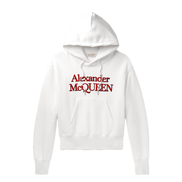Alexander McQueen Logo-Embroidered Cotton-Jersey Hoodie