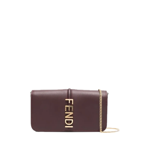 Fendi Fendigraphy leather clutch bag