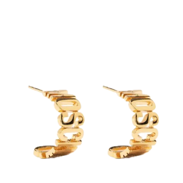 Moschino Logo-lettering small hoop earrings