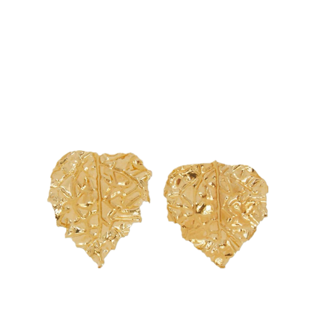 Jil Sander leaf-shaped pendant earrings