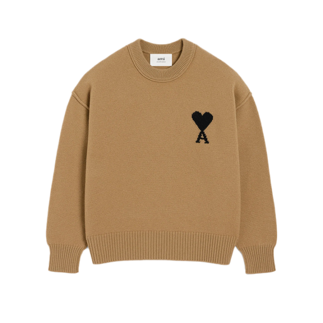 Brown Wool Ami De Coeur Crewneck Sweater