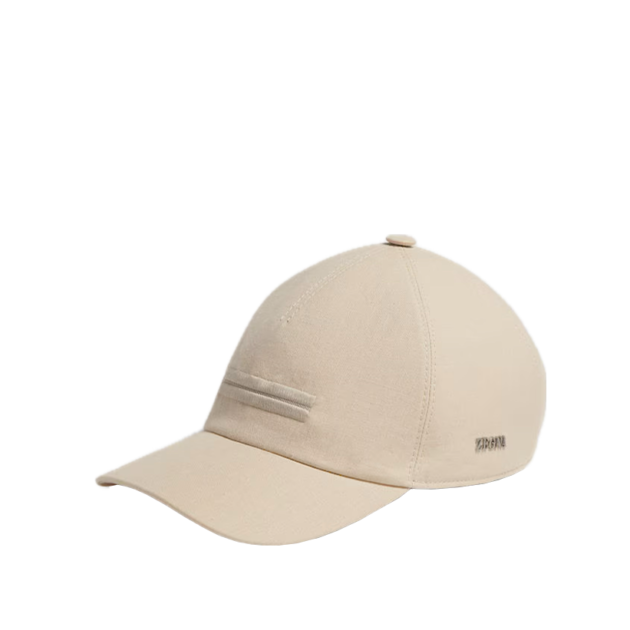 Zegna Light Beige Oasi Lino Baseball Cap