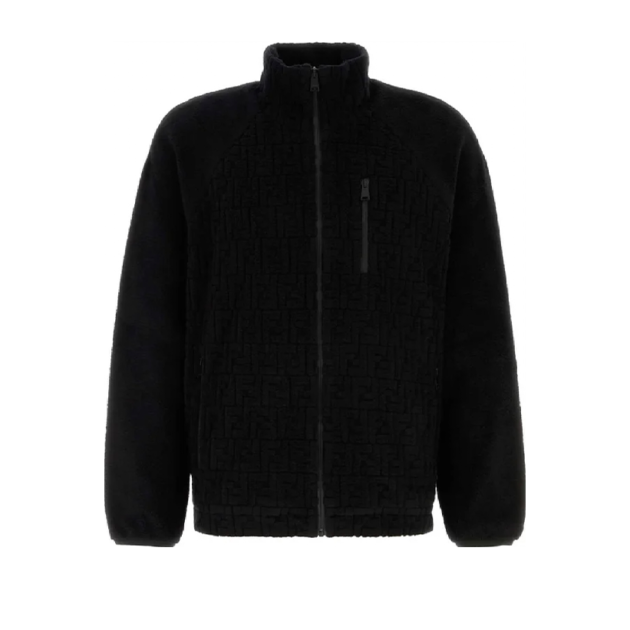 Fendi FF Pattern High-Neck Zipped Sweatshirt