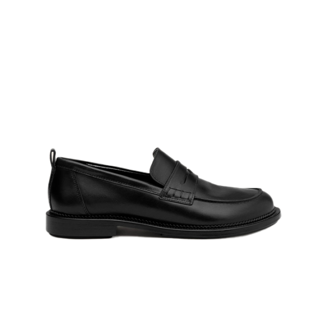 Black Leather Anatomical Toe Loafers