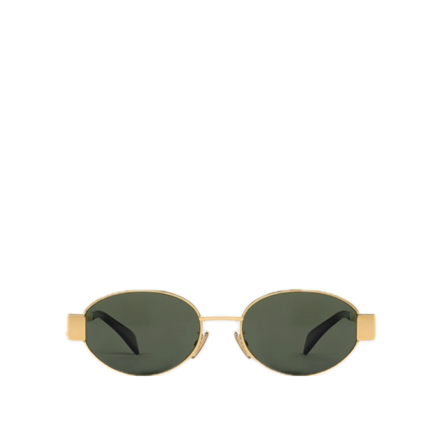 Celine Triomphe Metal 01 Sunglasses in Metal Gold / Green