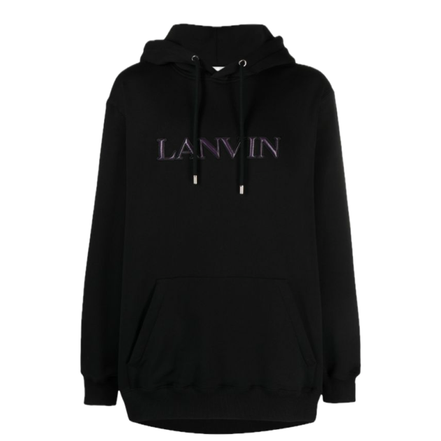 Lanvin Logo-appliqué cotton hoodie