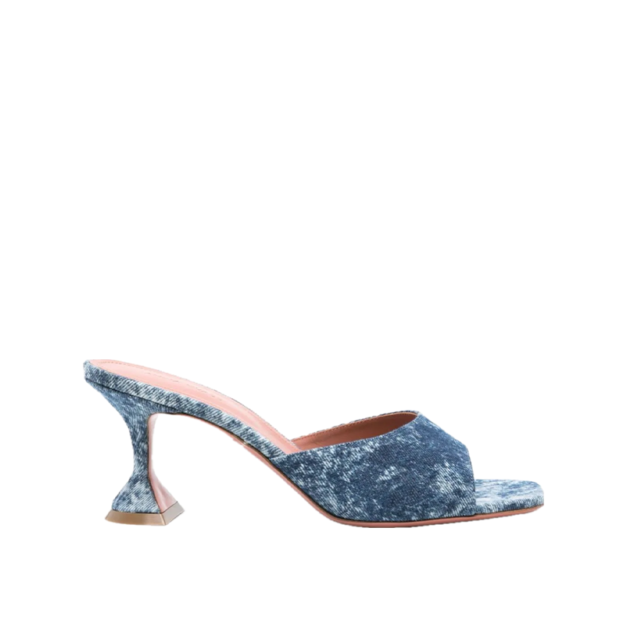 Amina Muaddi Lupita 70mm denim mules