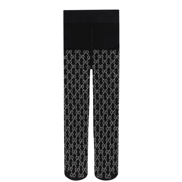 Gucci Embellished Crystal Logo tights