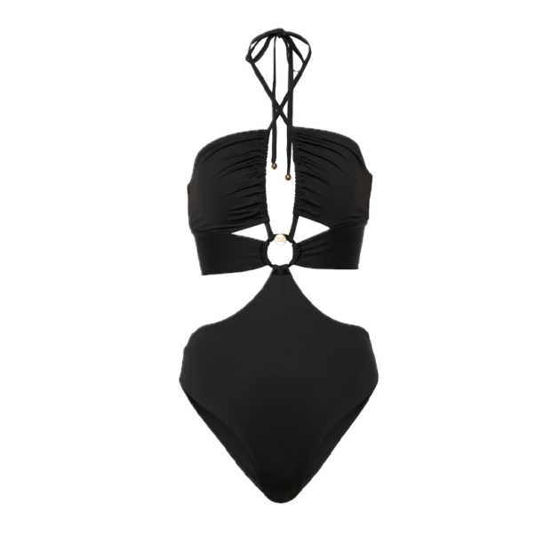 Max Mara Women’s black cutout  Halterneck swimsuit