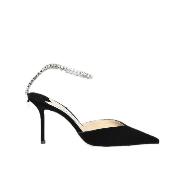 Jimmy Choo Saeda 85 pump black and crystal